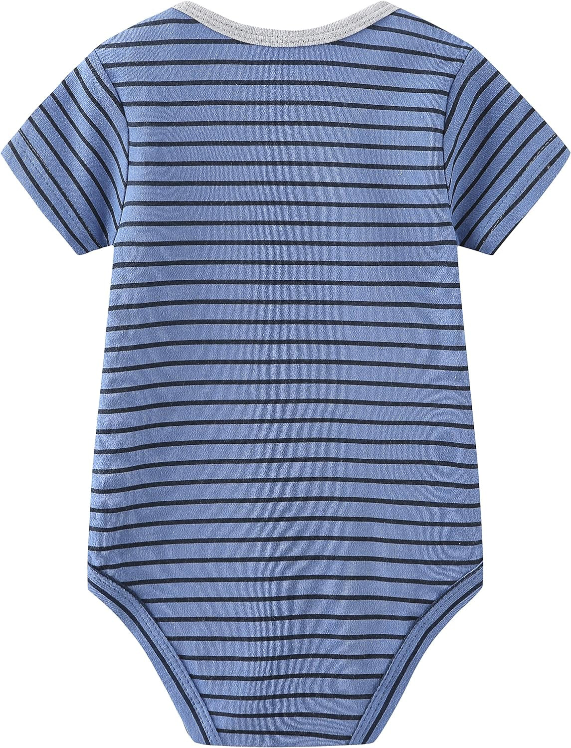 Newborn Baby Cute Design Bodysuit Short Sleeve One-Piece Baby Clothes for Boys