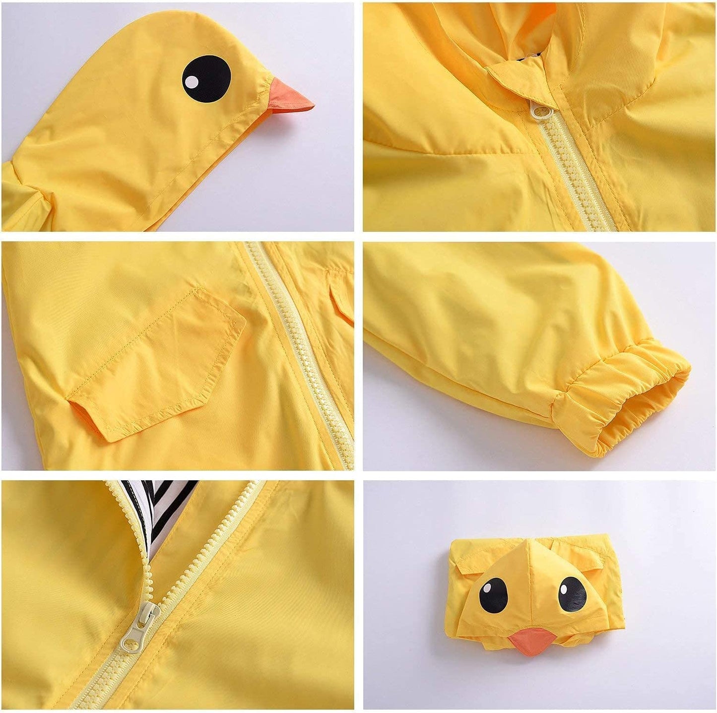 Toddler Baby Boy Girl Duck Rain Jacket Cute Cartoon Yellow Raincoat Hoodie Kids Coat Fall Winter School Outfit