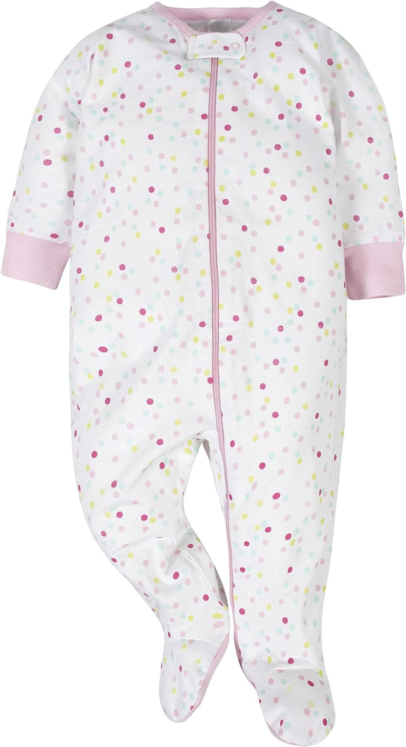 Baby-Girls 4-Pack Sleep 'N Play Footies Multi Pack