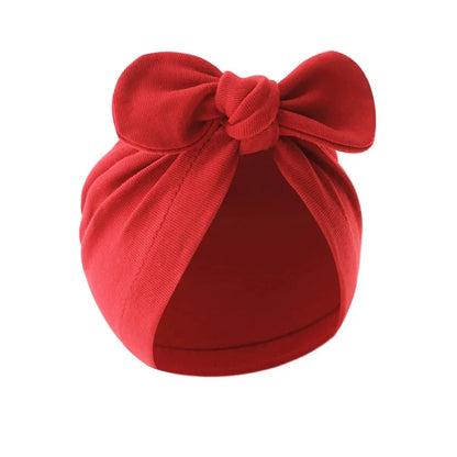 Newborn Hat for Girls Boys Beanie Cute Bows Turban Hats Cotton Infant Bonnet Solid Color Toddler Cap Baby Accessories 0-24M